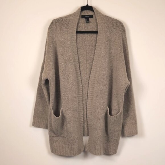 3/$20 Forever 21 Open Front Cardigan Sweater Boucle Knit Long Relaxed Slouchy - Picture 7 of 11